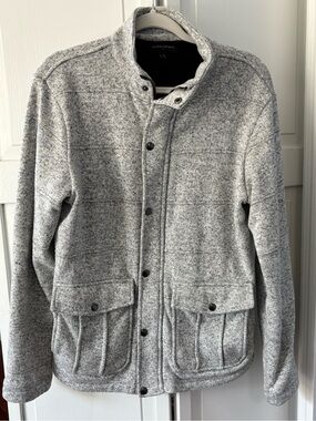 Banana Republic Men’s Gray Knit Field Jacket Sweater